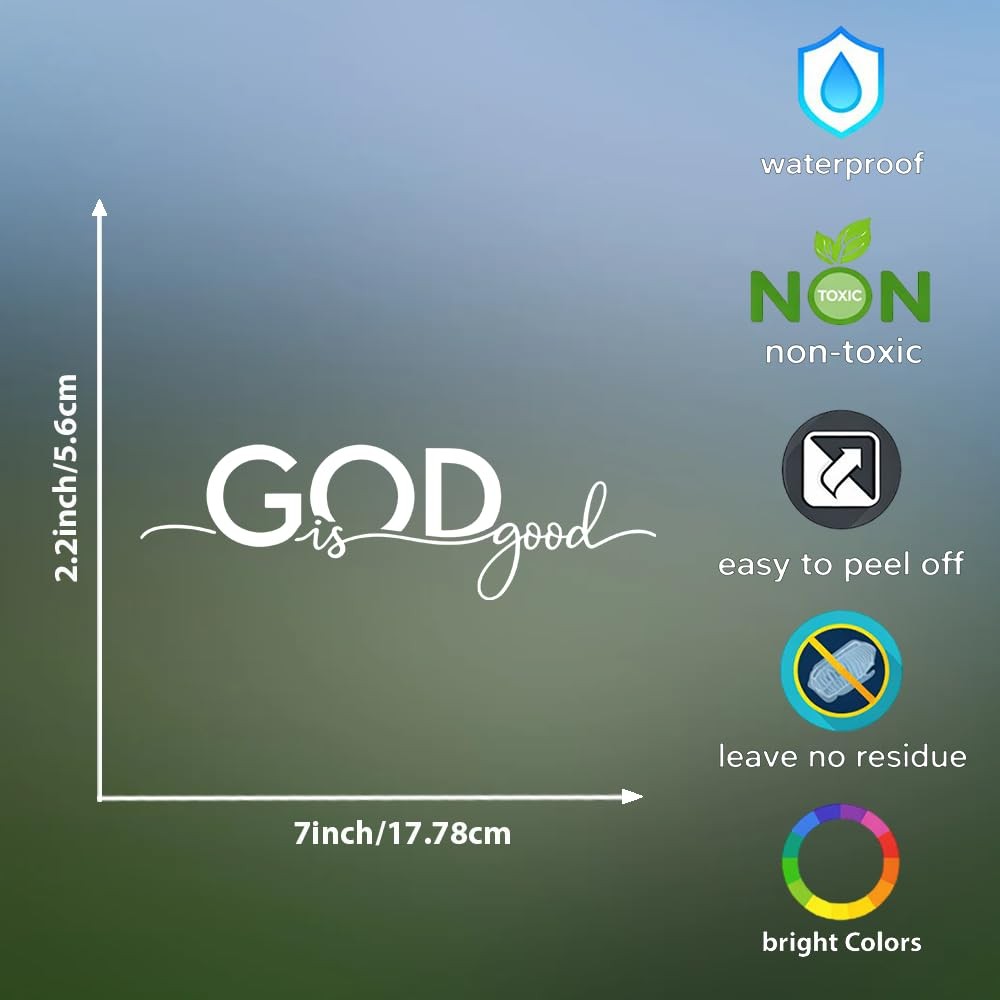 1PC “God is Good” Bible Verse Sticker, 7” Waterproof Vinyl Decal for Car Lapt…