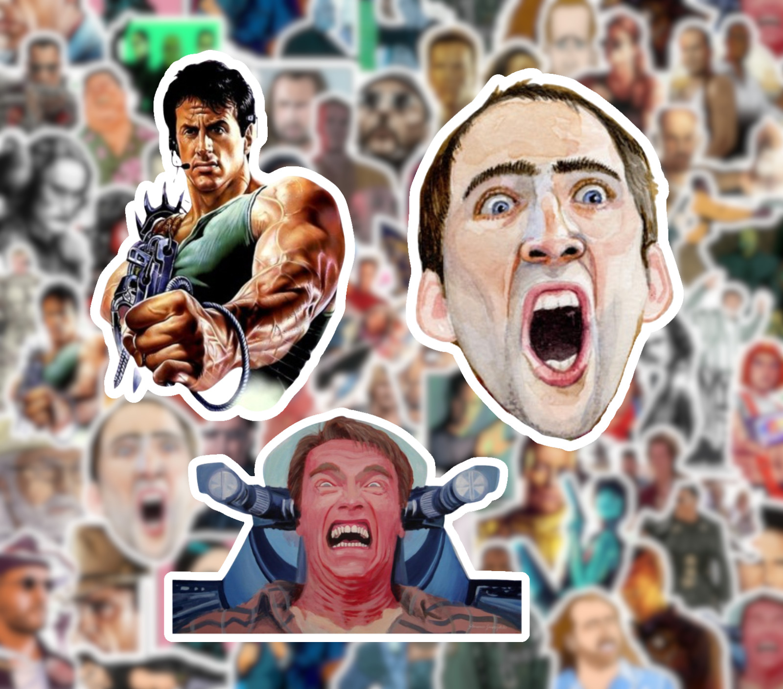 25/50 90's Action Movie Sticker Pack-Waterproof Vinyl- Matrix Jurassic Park