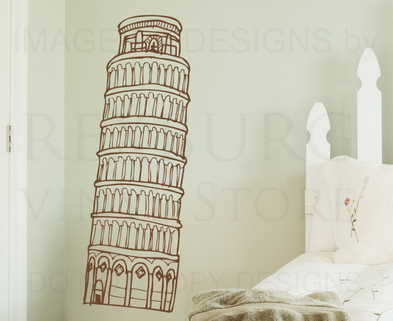 Leaning Tower of Pisa Large Wall Decal Vinyl Sticker Art Decor Decoration G21