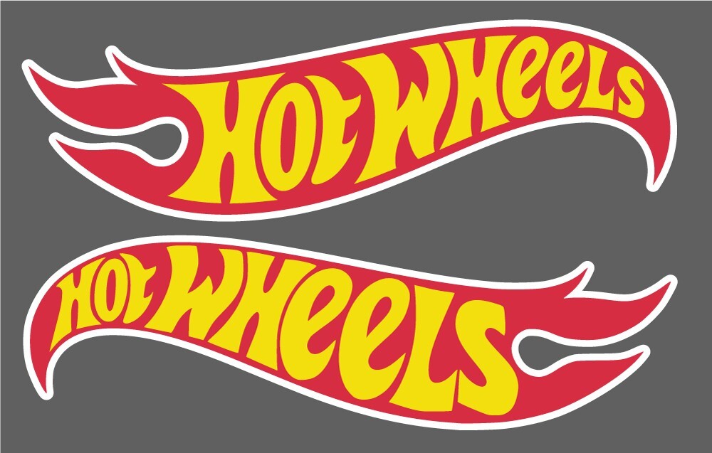 Hot wheels logos 8"l x 2.5"h (each decal) left and right side decal sticker