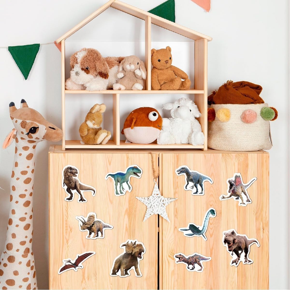 100pcs Jurassic Dinosaur Stickers for Kids Waterproof Vinyl Dino Colorful