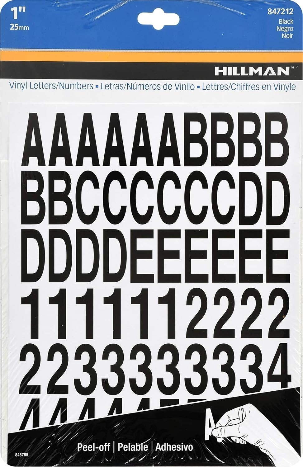 Alphabet and Number Sticker Kit 1 Inch Black Die Cut Sign Letters Set NEW