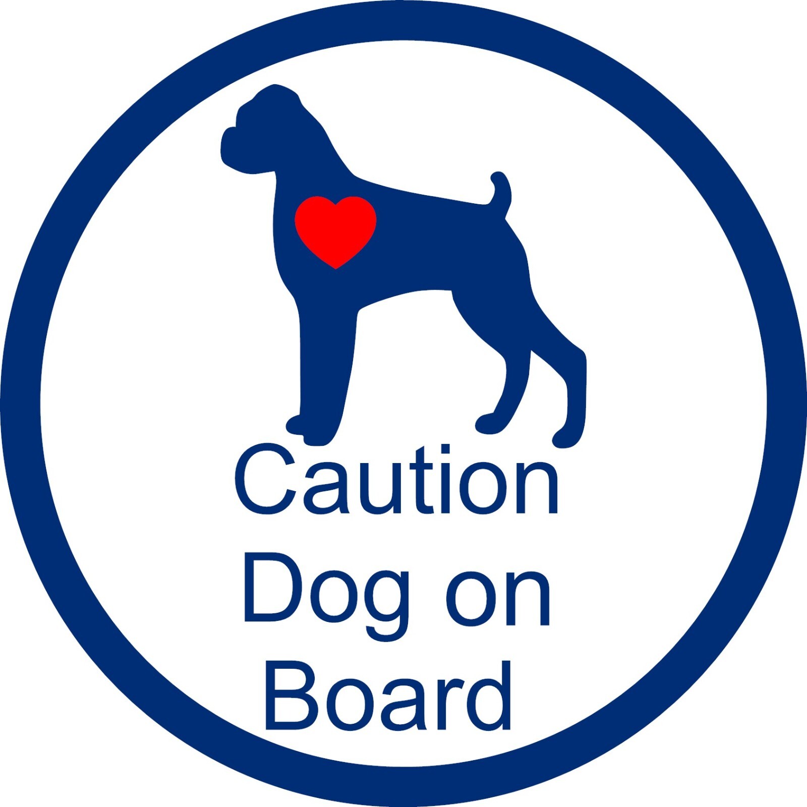 DOG on Broad with a RED HEART VINYL DECAL 5.6"in X 5.6" in your choice of color
