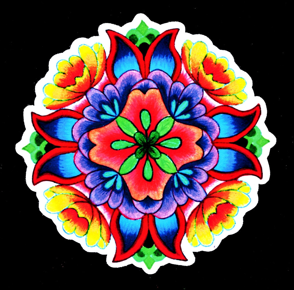 Peony Psychedelic Soul Flower Vinyl Sticker Decal Hippie Gypsy Grateful Dead