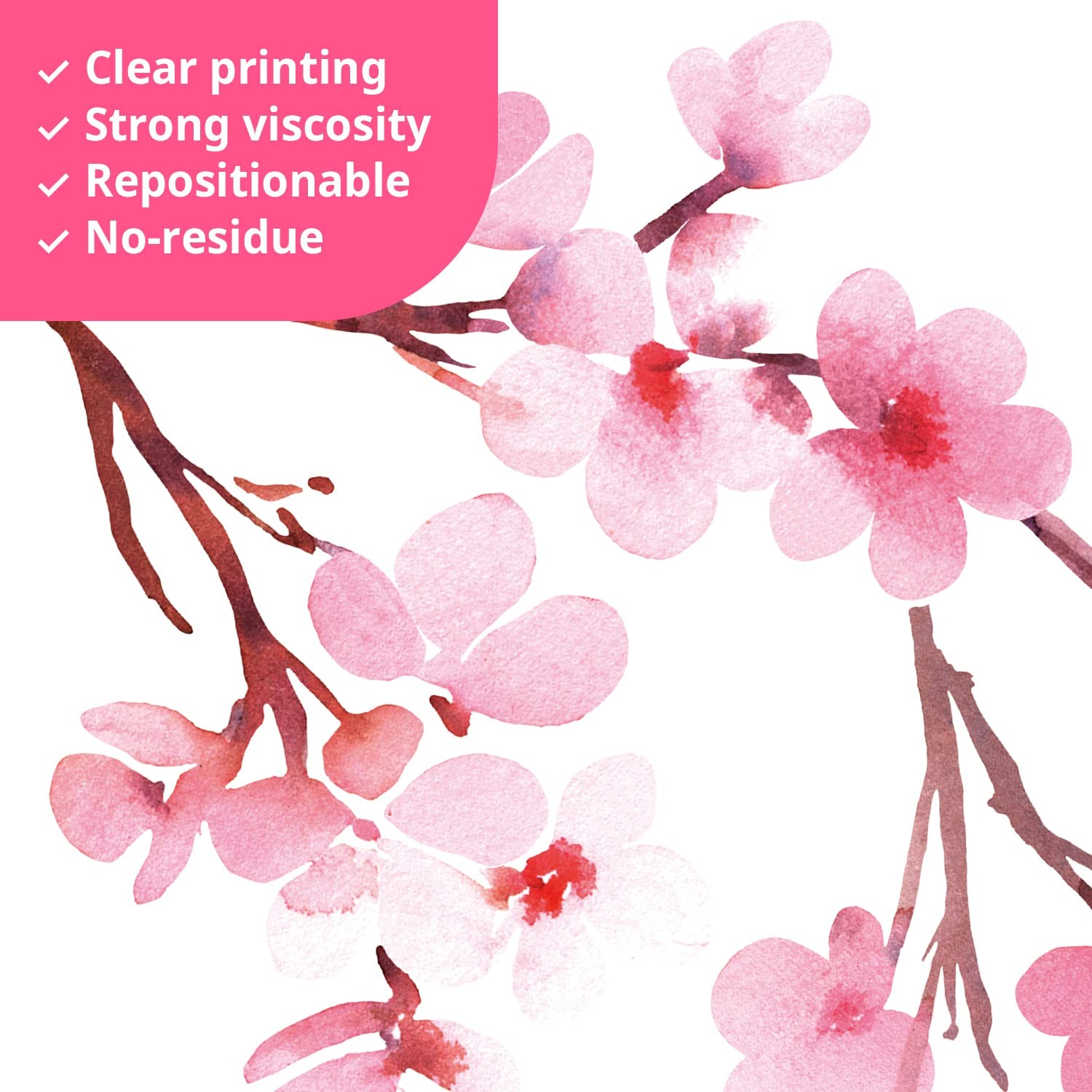 DS12-2003P1903 Cherry Blossoms Wall Stickers Wall Decals Peel and Stick Remov…