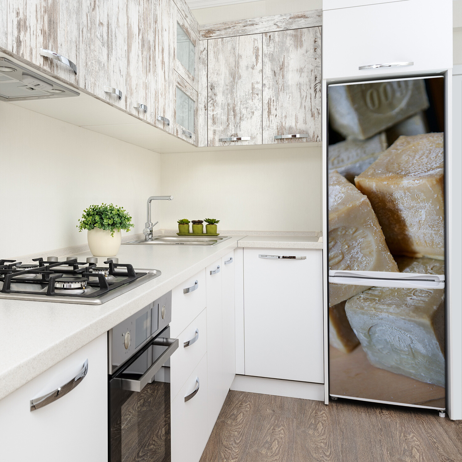 Self adhesive Refrigerator Wall wrap removable Magnet Decal Soap