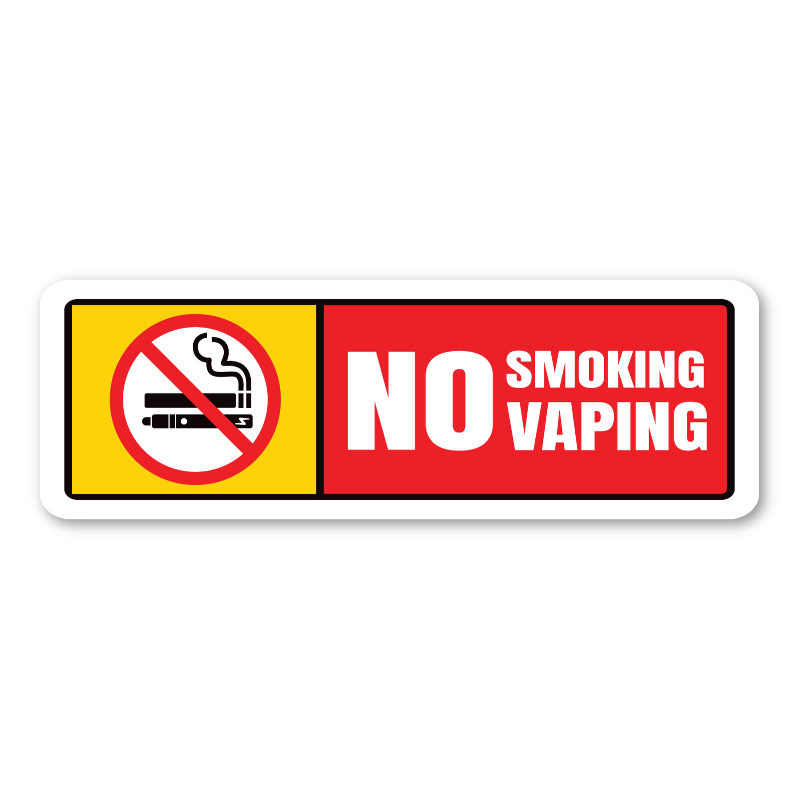 No Smoking / No Vaping – Rectangle design v2 – Decal