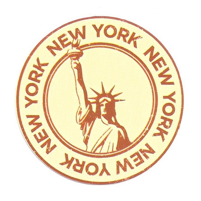 New York Statue of Liberty Sticker Die Cut Round Decal Travel Scrapbook Journal