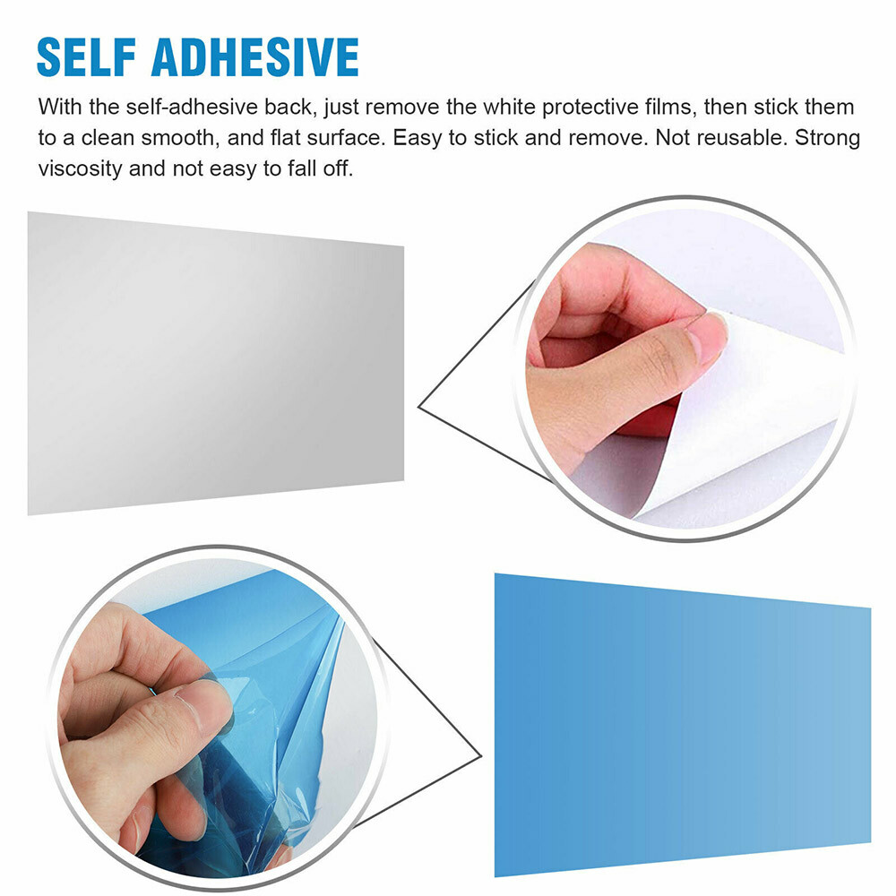 50x100cm Self Adhesive Mirror Reflective Tile Wall Sticker Film Paper Home Decor