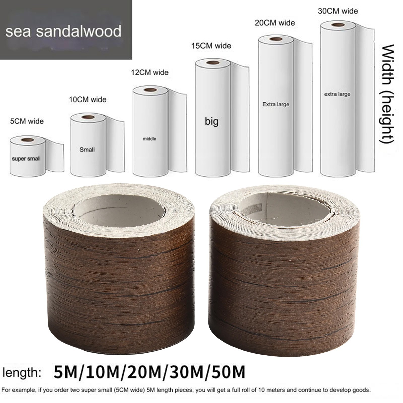 Smooth Application of Multi Color Wooden Texture Skirting Stickers Set