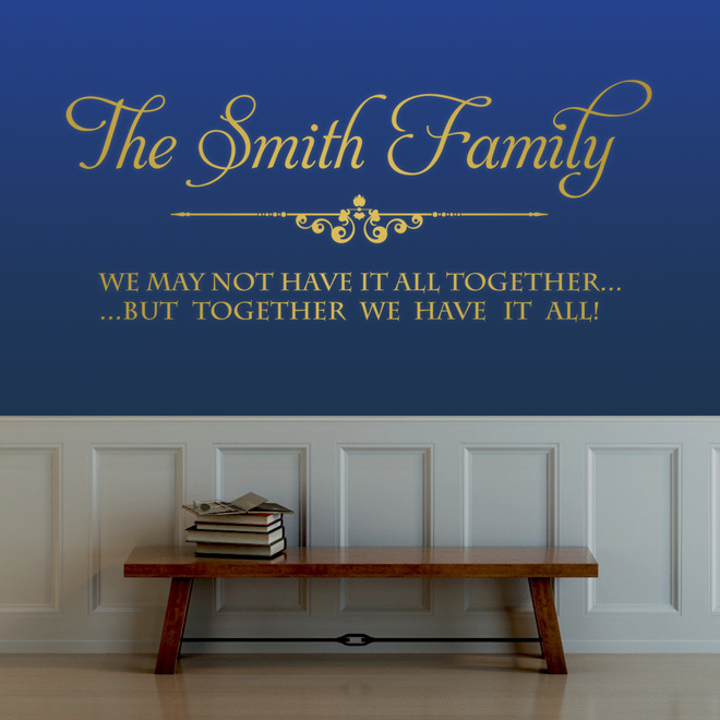 Personalised Family Name Vinyl Wall Sticker Art Lounge Bedroom Kitchen Home Deco