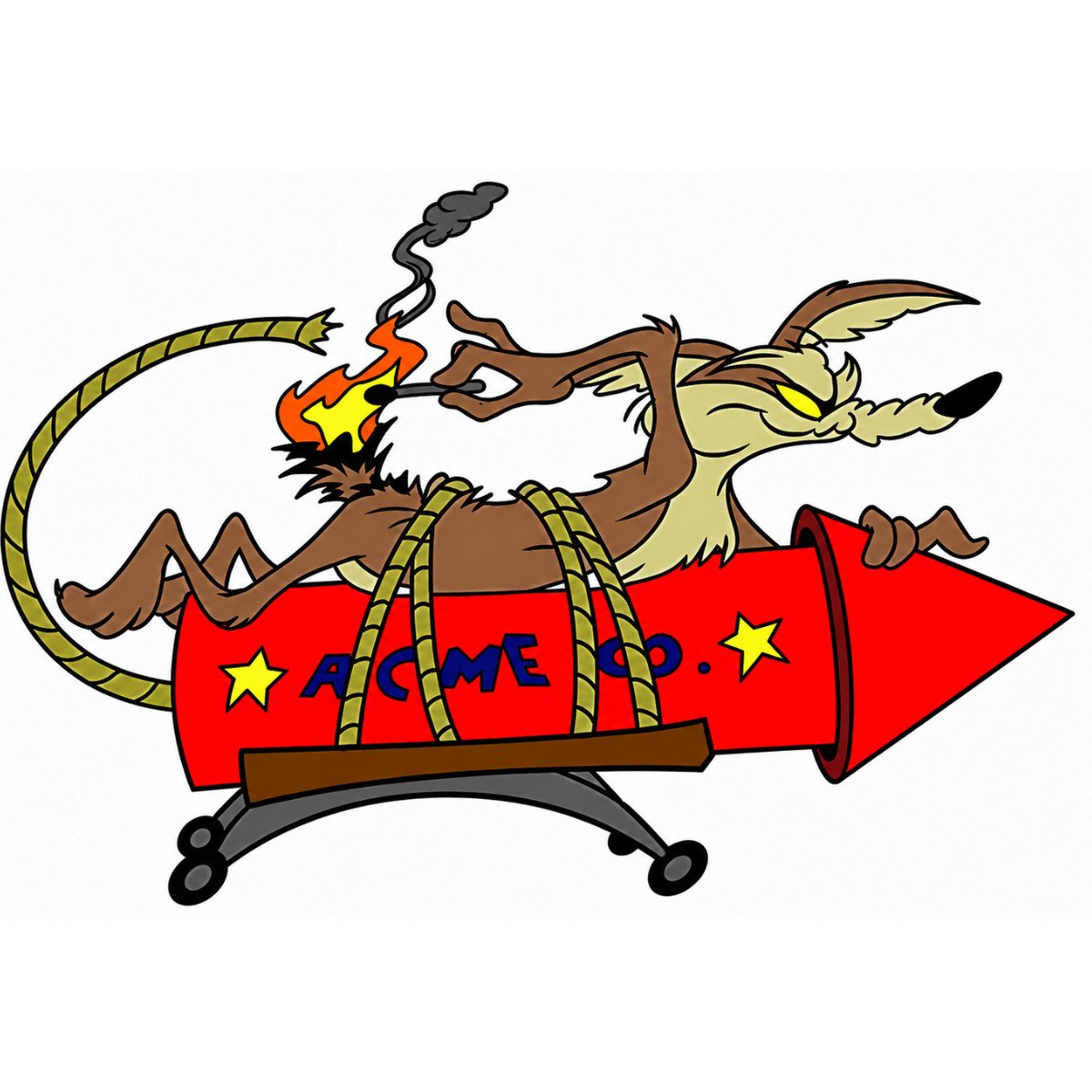 Wile E Coyote ACME Rocket Vinyl Sticker Decal Funny Cartoon 5×4 Inch