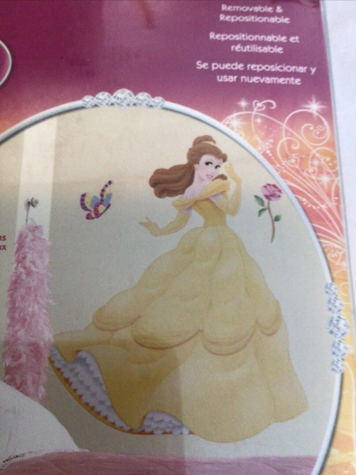BELLE DISNEY PRINCESS Decal Removable WALL STICKER Home Decor Mural Girls Room