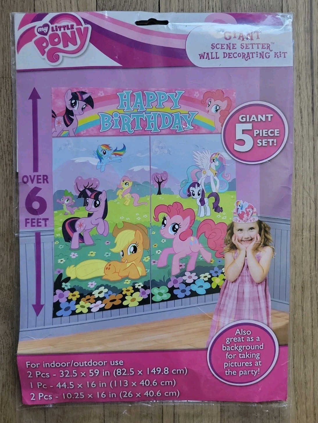 2013 MY LITTLE PONY Scene Setter HAPPY BIRTHDAY Party Wall Decor MLP Pinkie Pie