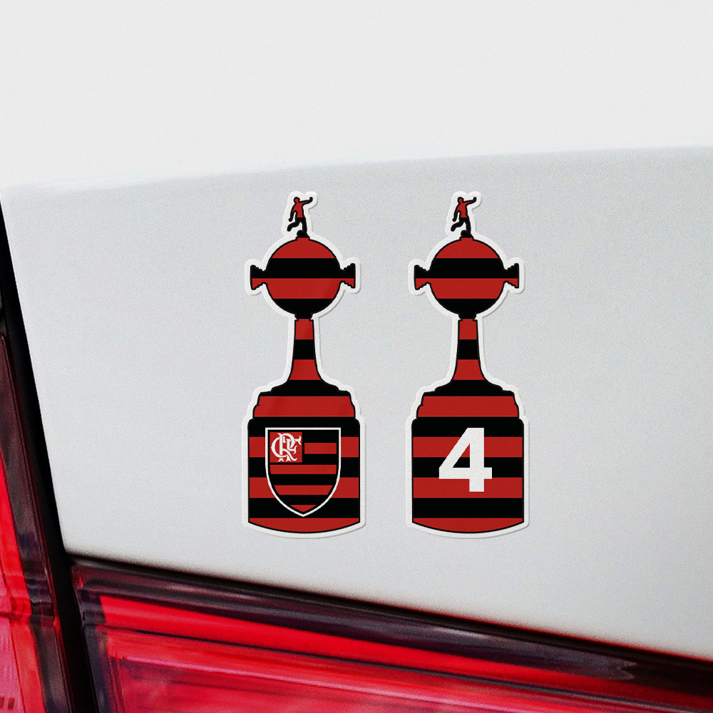Two Flamengo Campeao Copa Libertadores Brazil Sticker Adesivo Decal America