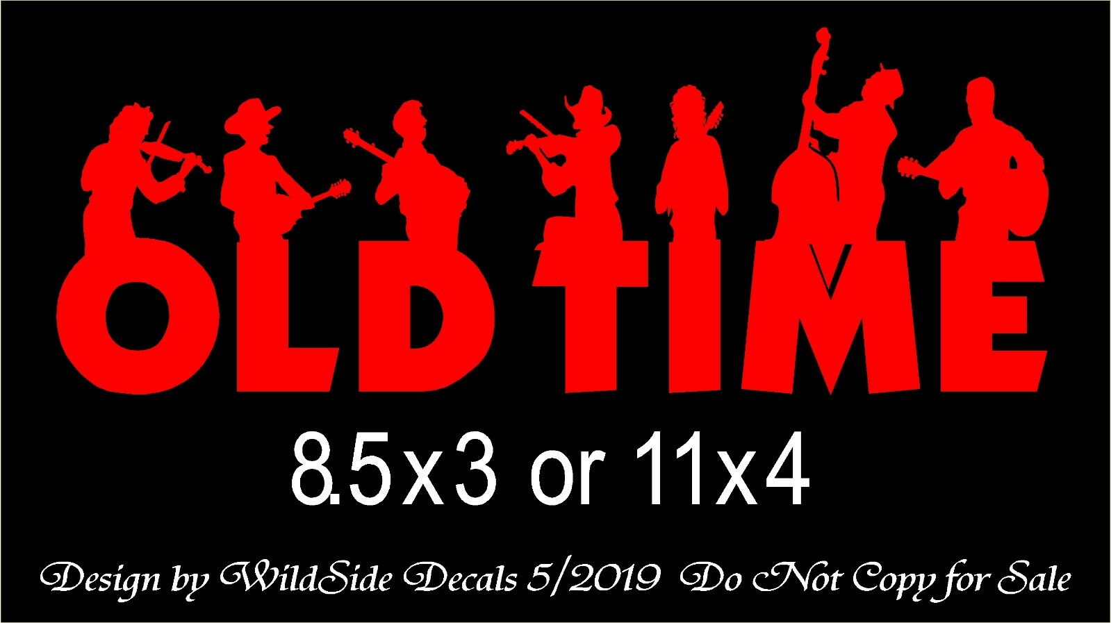 Old Time Music Decal Musicians Vinyl Car Truck Sticker Half Body Silhouettes