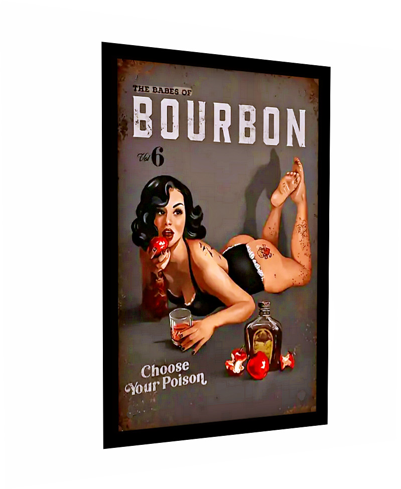 Burbon Whiskey Vinyl Sticker Sign Decal Bar Liquor Bartender Mix Drinks 4 Sizes
