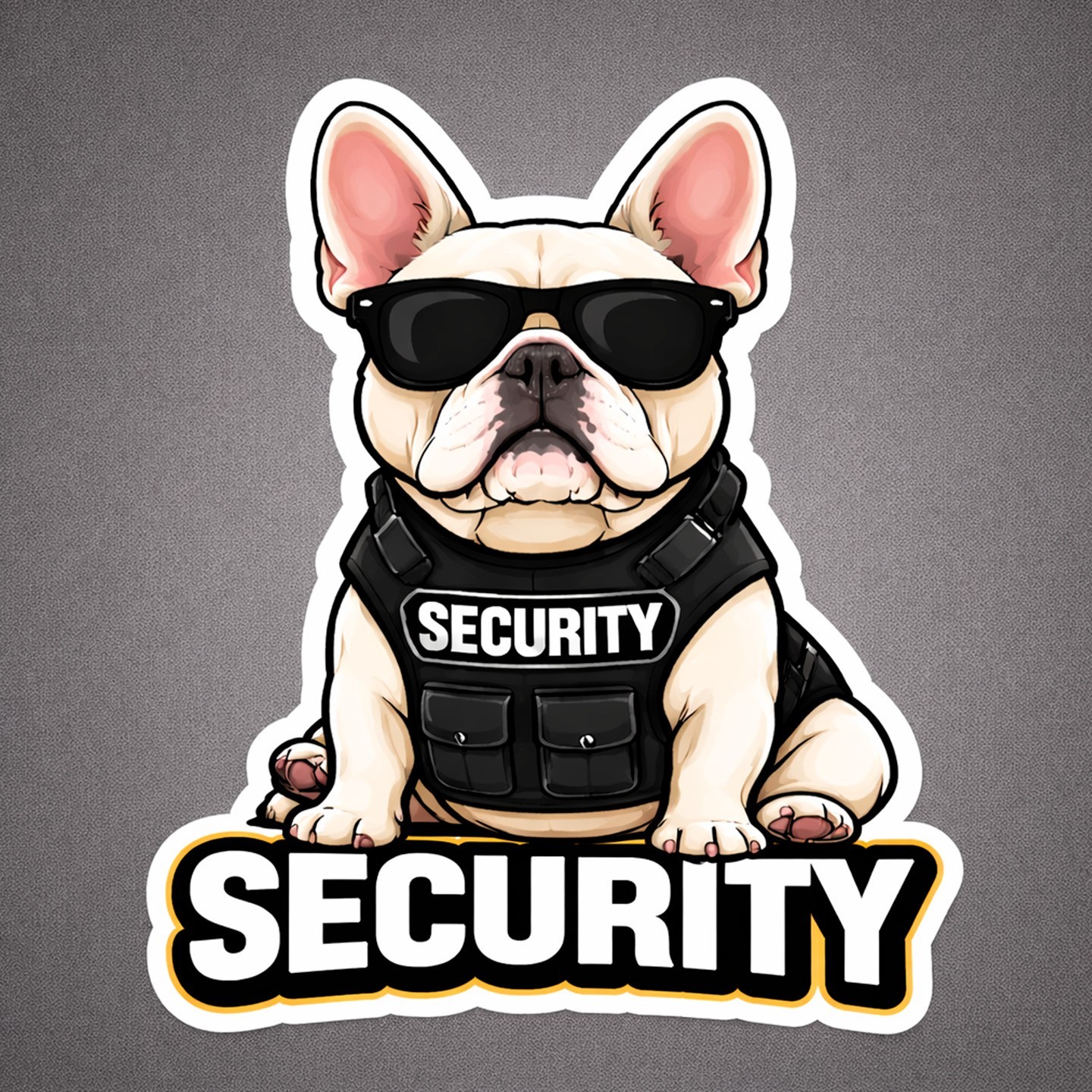 funny French Bulldog Security Car Sticker Guard Dog Decal Vinyl 3×3.5in