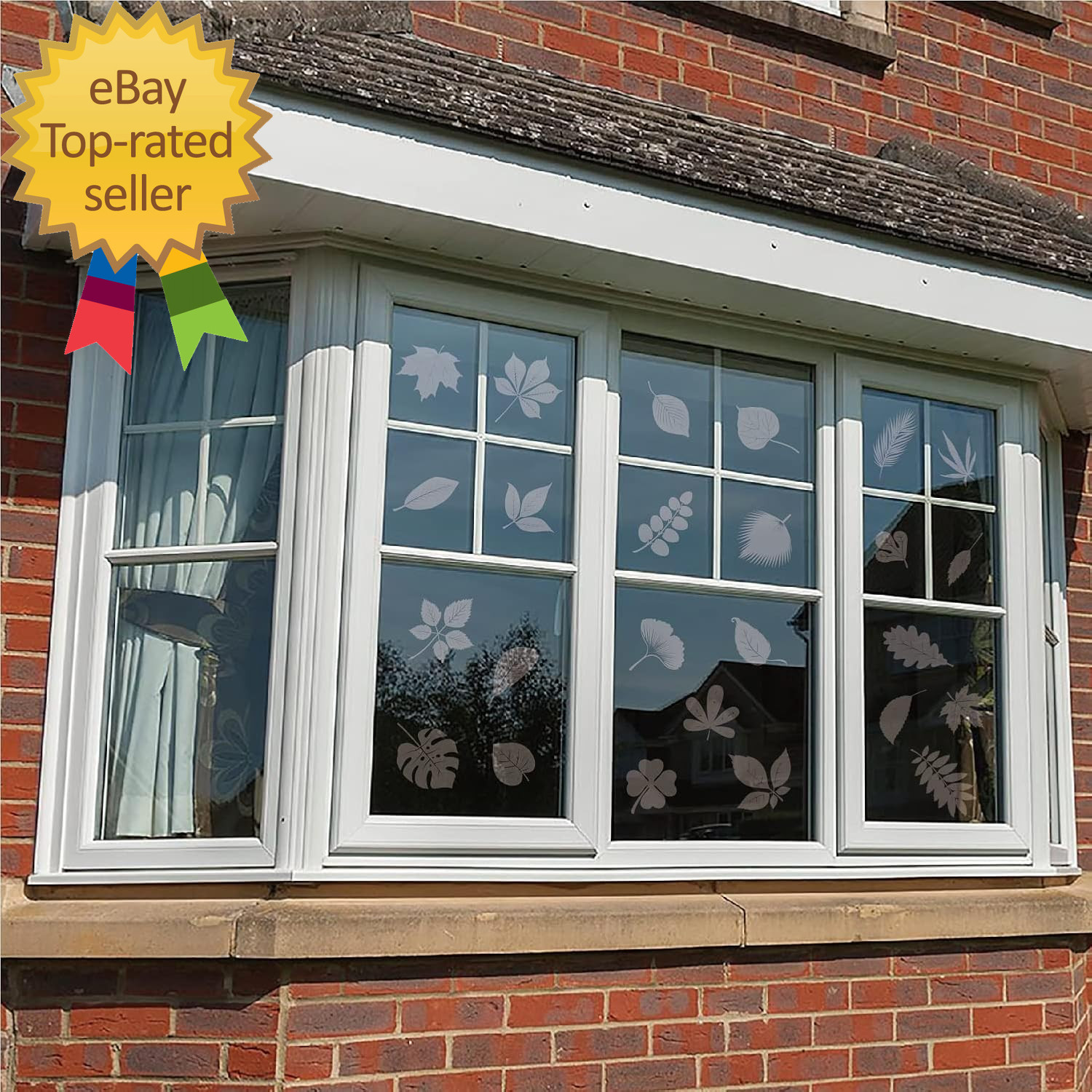 Window Decals for Bird Strikes 52 Pieces Large Leaf Shape anti Collision Sticker