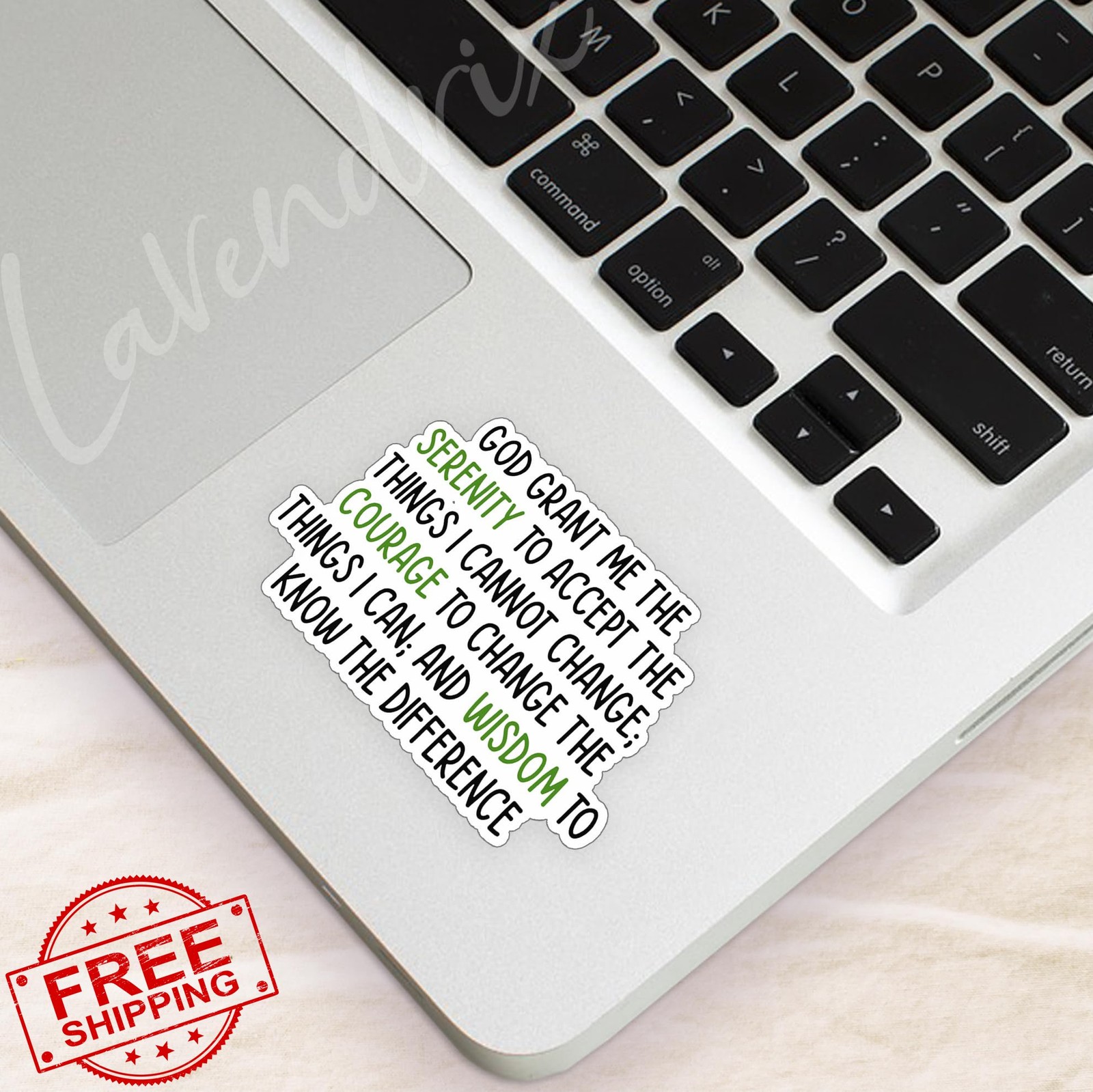 LAVENDRIX Serenity Prayer Christian Sticker Vinyl 3×2.1in