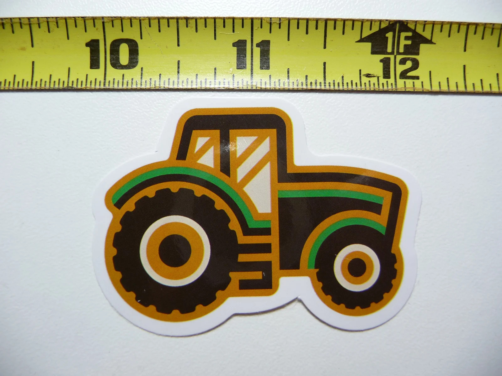 CARTOON ILLUSTRATION TRACTOR SMALL STICKER DECAL FARM FARMING COUNTRY FARMER