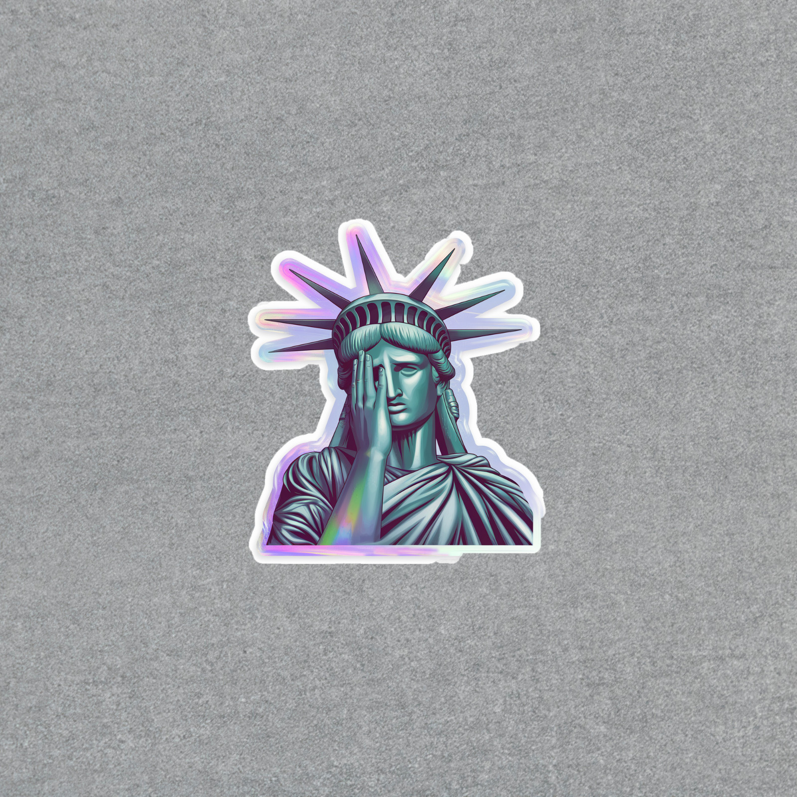 Holographic Statue of Liberty Sticker – Unique Iridescent Decal for Laptops & Jo
