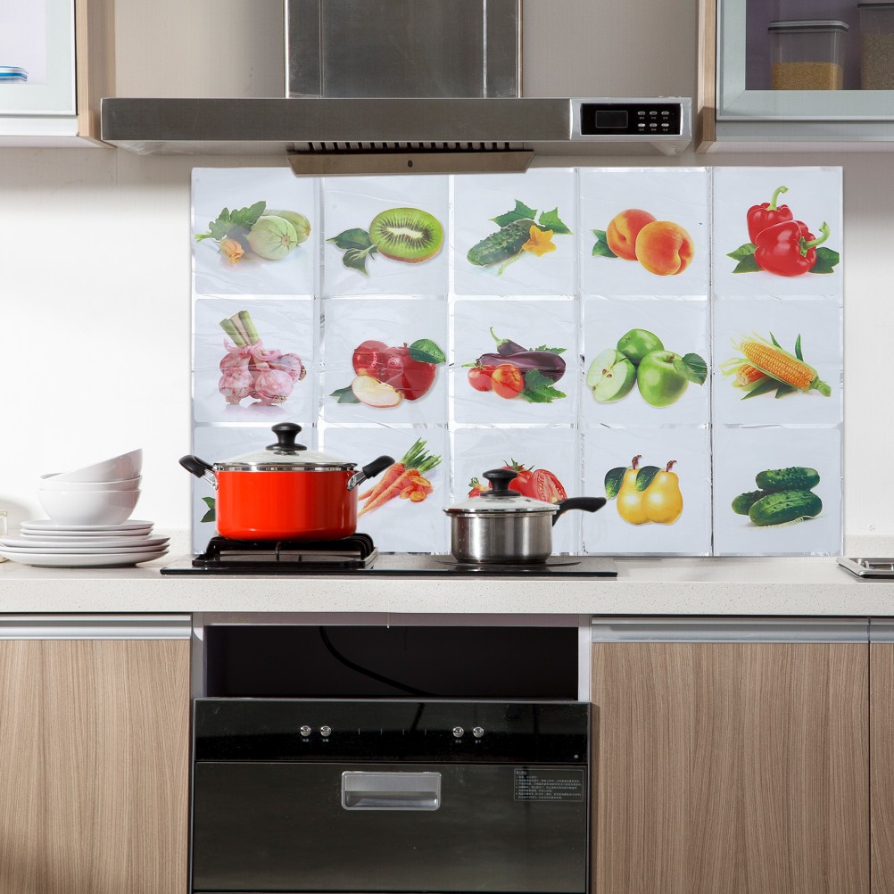 Reusable Multi Color Wall Decals Anti Oil Kitchen Wall Stickers Durable Design