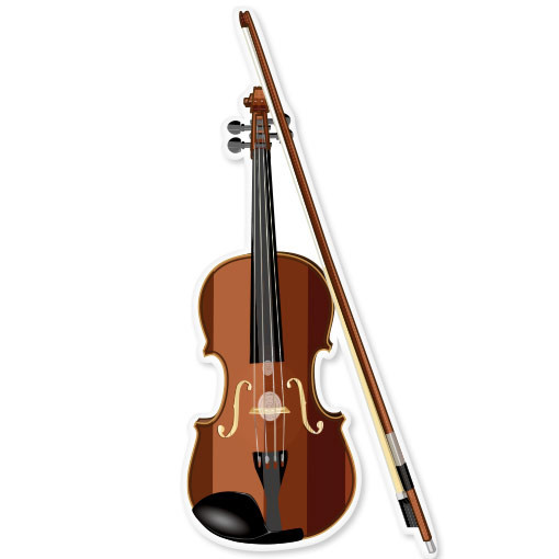 Violin musical instrument band bumper sticker 3" x 6"