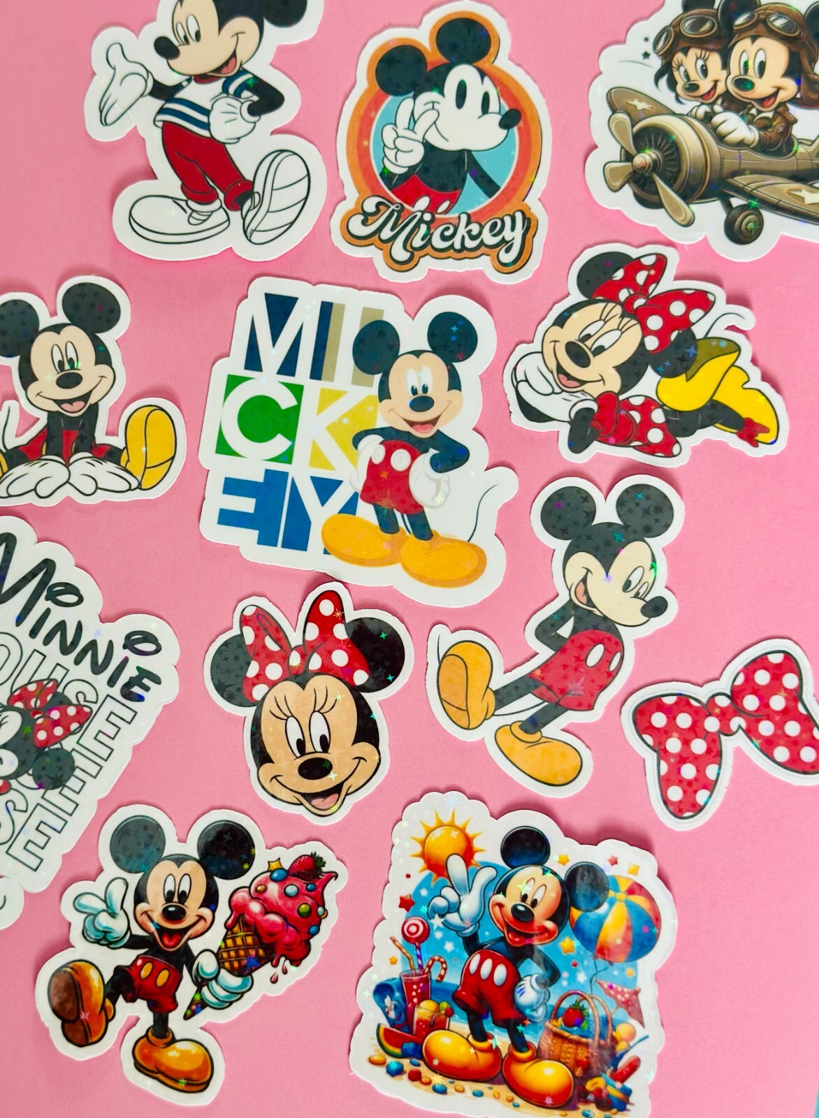 Cute Mickey Mouse Stickers Pack – Cartoon Vinyl Waterproof Decals for Kids