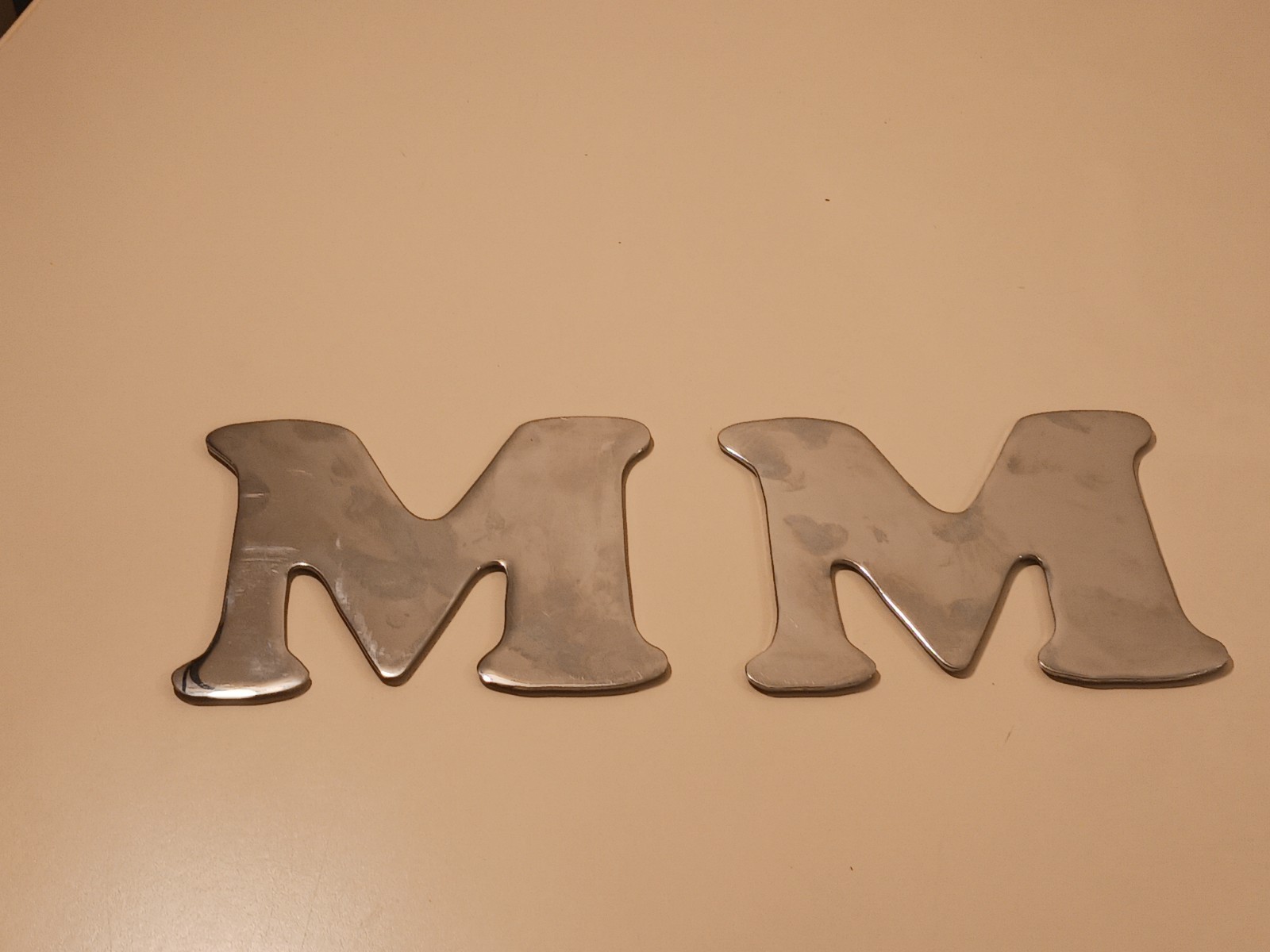 "M" Crome Letter 2X Acrylic Mirror Decal Peel & Stick Shatterproof Wall Decor
