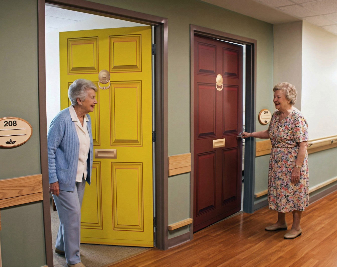 Dementia Friendly Door Mural | Custom Size & Color | Seamless 1-Piece Wrap