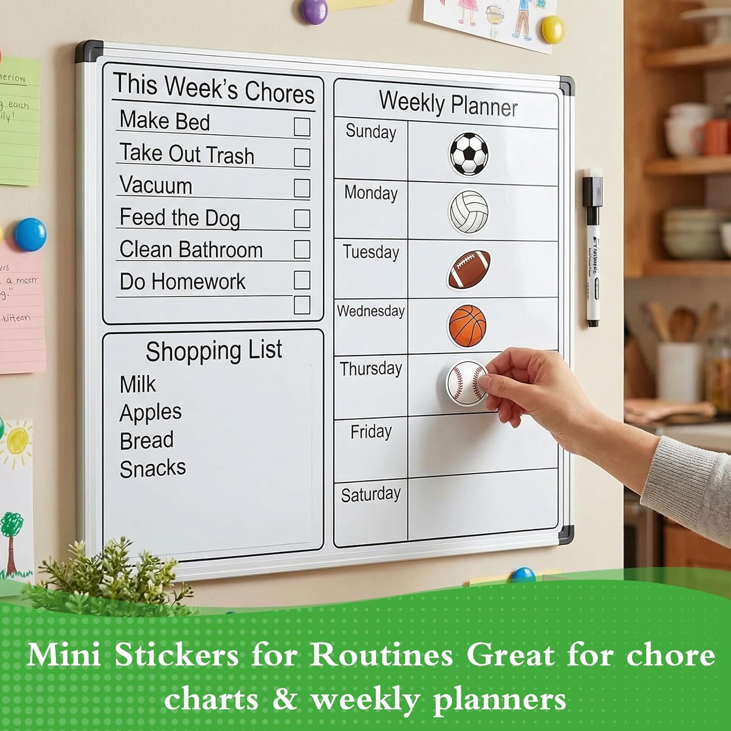 1000 Pcs Mini Sports Balls Stickers for Kids, 0.6In Baseball Basketball Soccer