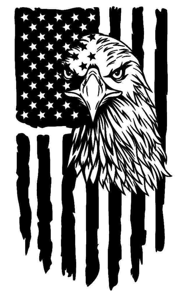 Vinyl Decal Car Truck Sticker Wall American Flag USA – Patriotic Bald Eagle
