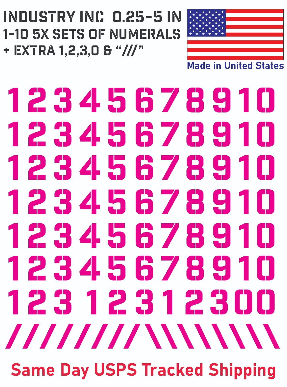 5X 0-10 Industry Inc Vin Decal Sticker Numbers – for Mailbox, Address, Shop