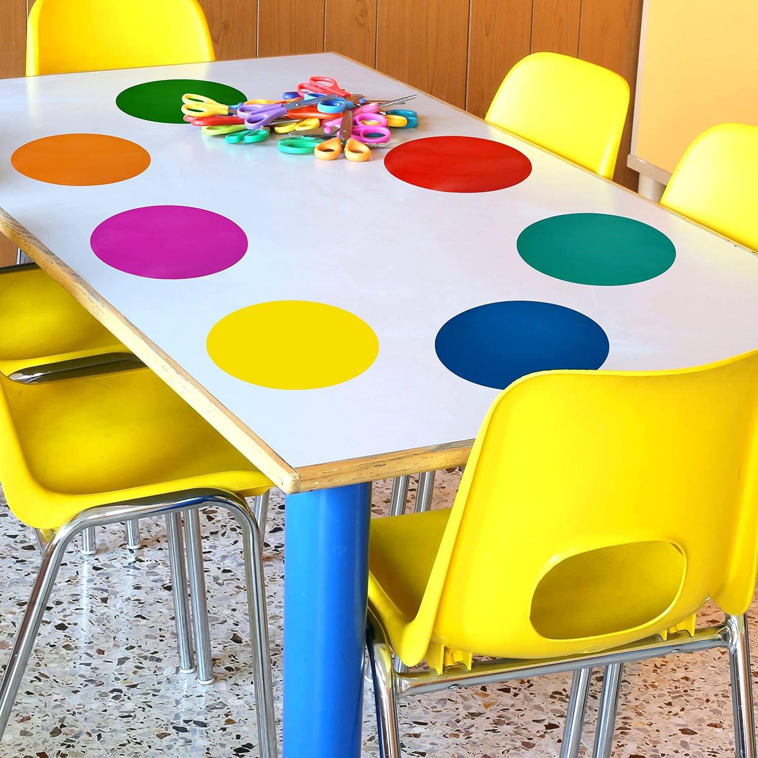8 Pack Dry Erase Dots 11 inch Colorful Dry Erase Circles for Tables Whiteboar…