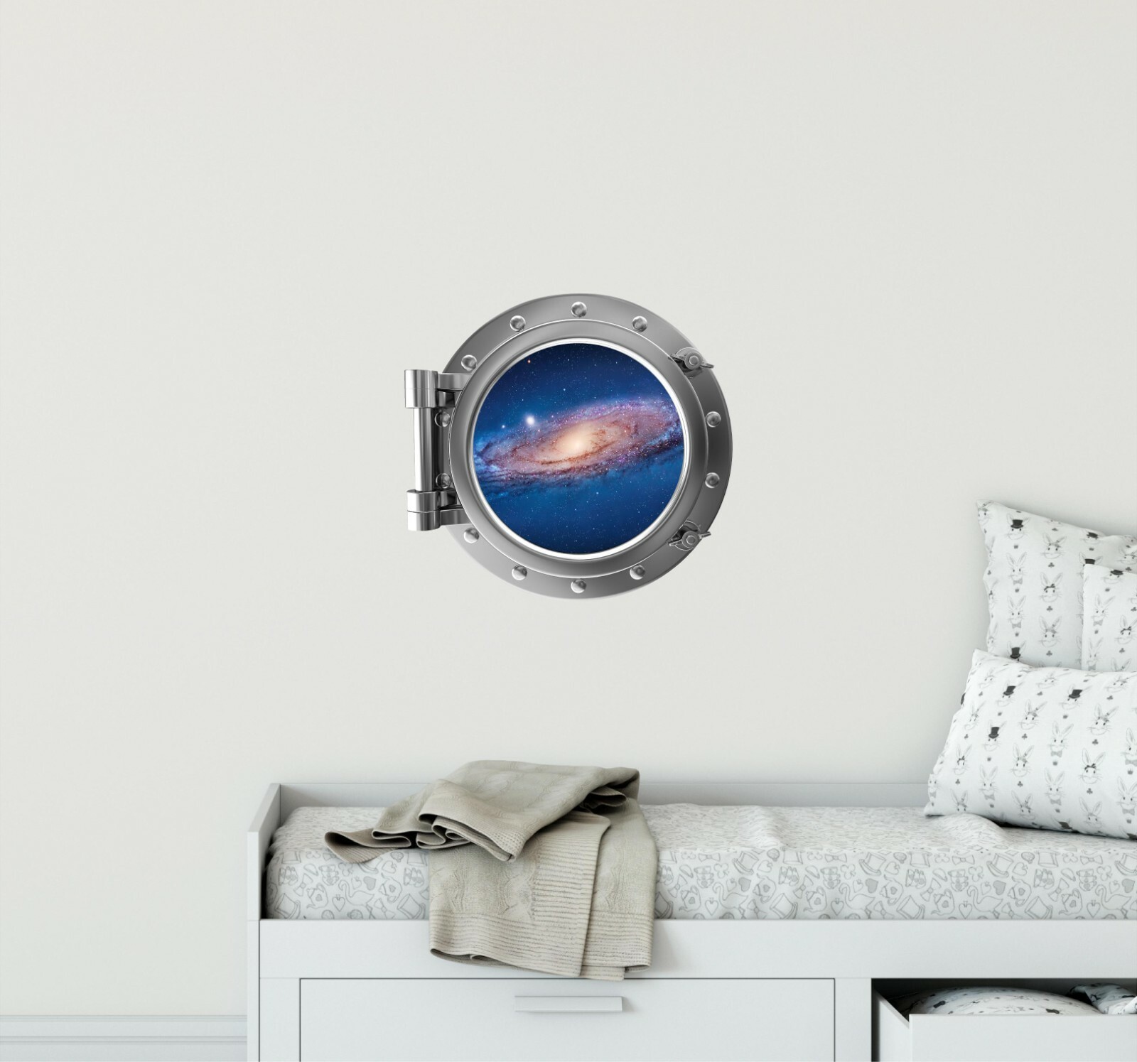 PortScape Milky Way Galaxy 2 Space Porthole Window Wall Decal Vinyl Wall Sticker