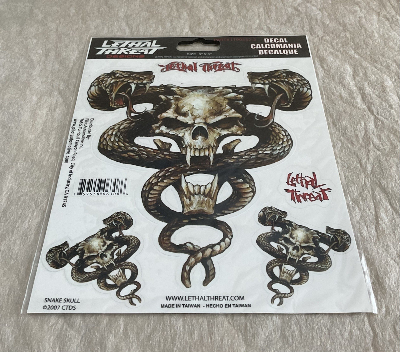 Lethal Threat Decal Lot of 2 Skull Decals