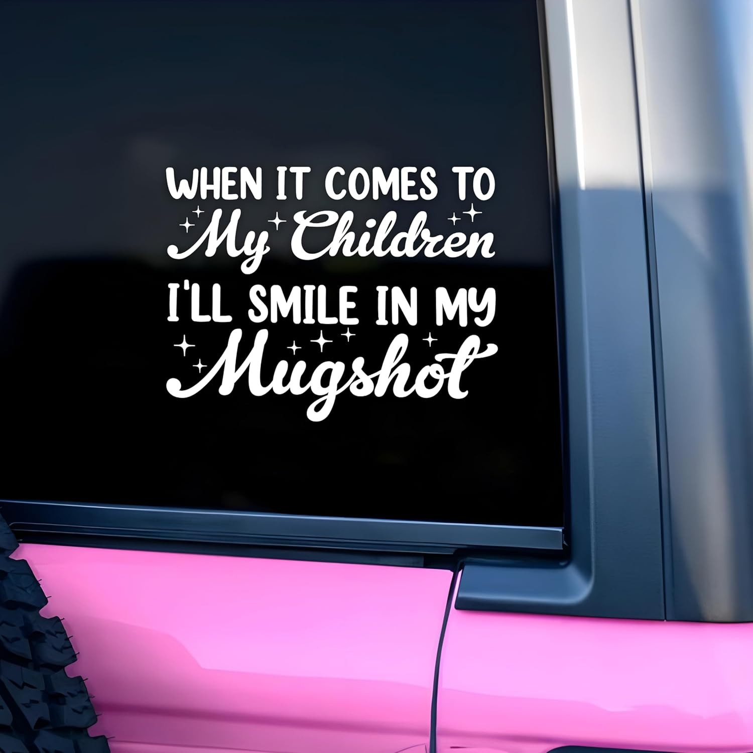 Funny Sarcastic Car Decal Smile in My Mugshot Car Sticker for Parents Quote