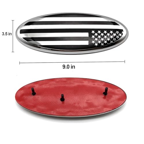 2PCS 9 Inch Front Grille Rear Tailgate Emblem Compatible with 04-14 9in Silver