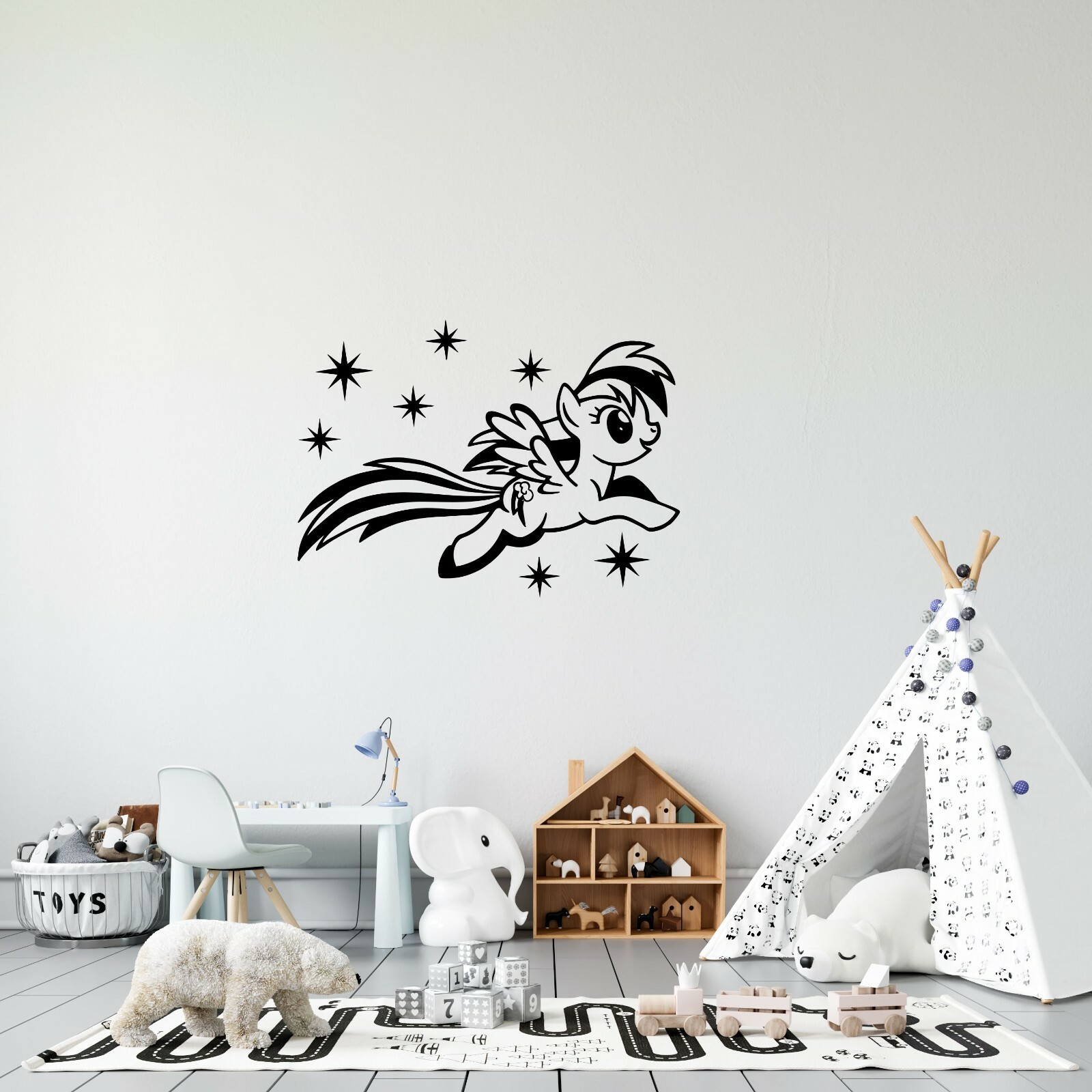Flying Rainbow Dash Wall Decal – Vinyl My Little Pony Home Kids Bedroom Sticker