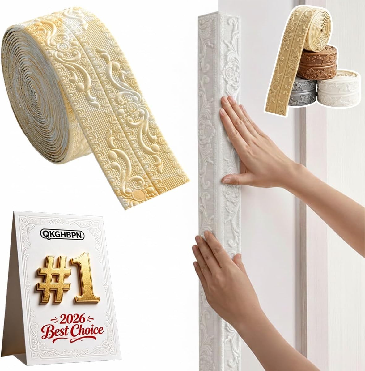 32.8 Ft DIY Decorative Border Tape for Walls & Furniture,Self Adhesive Trim