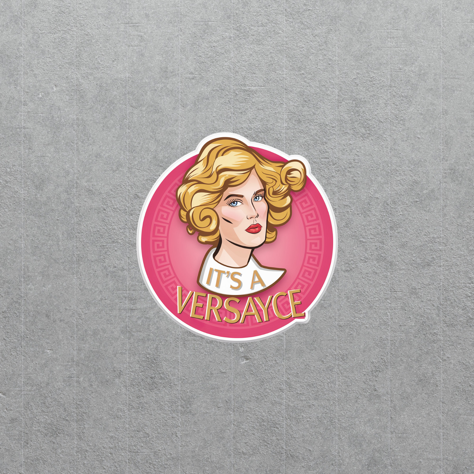 It's a Versayce Fashion Sticker – Vintage Blonde Woman Portrait Decal #4083