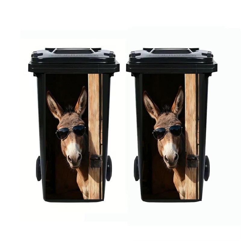Large Animal Pattern Trash Can Decal Vinyl Sticker Outdoor Bins DIY Fun New