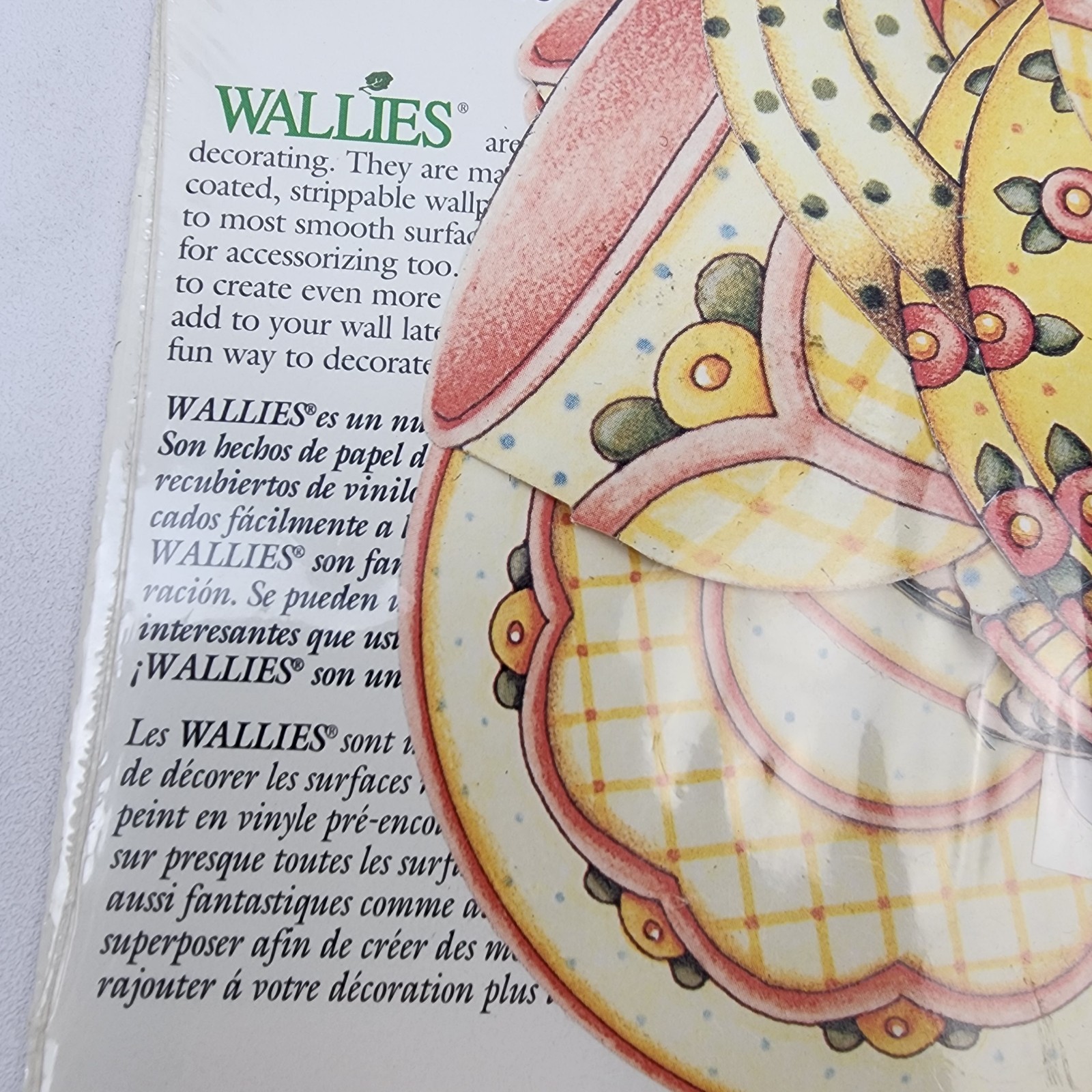 25 Mary Engelbreit Wallies Yellow Teapot Tea Cup Pink Floral Wallpaper Cutouts