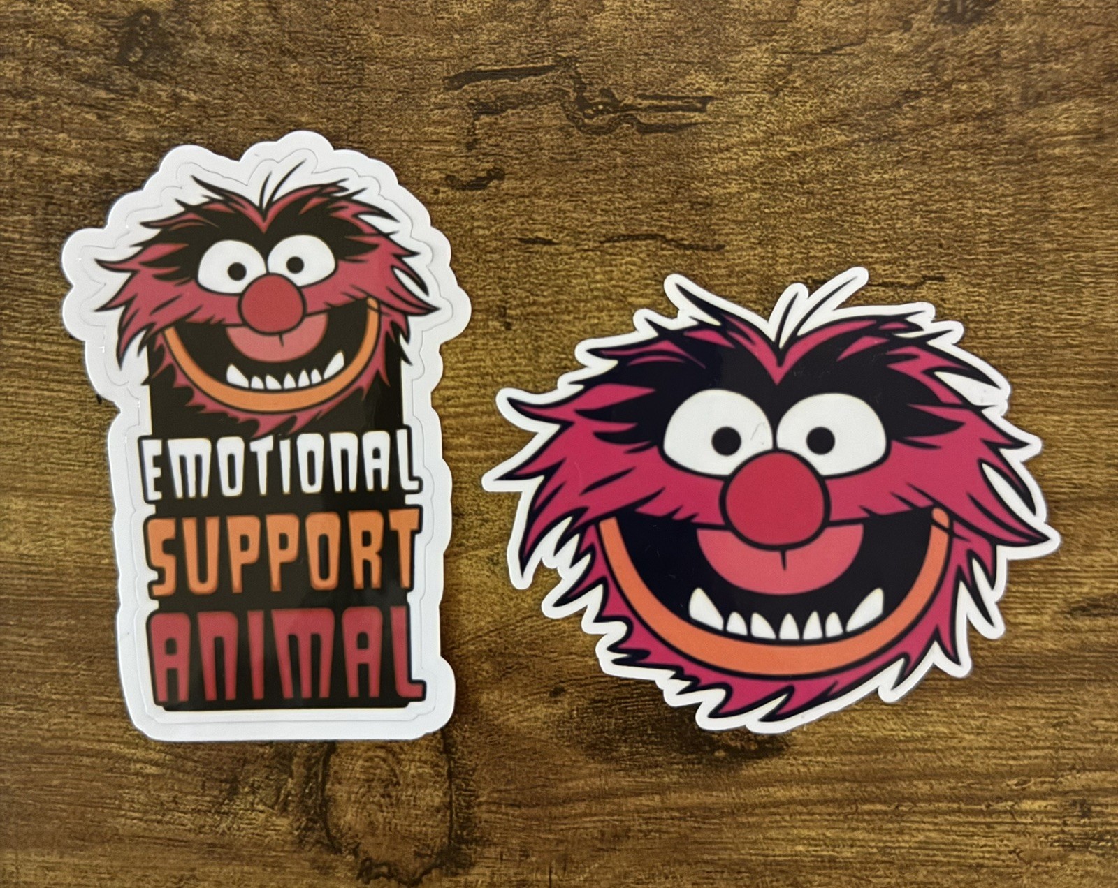 The Muppets Animal Emotional Support Animal Vinyl Sticker Decal 2 Pack Hand Made