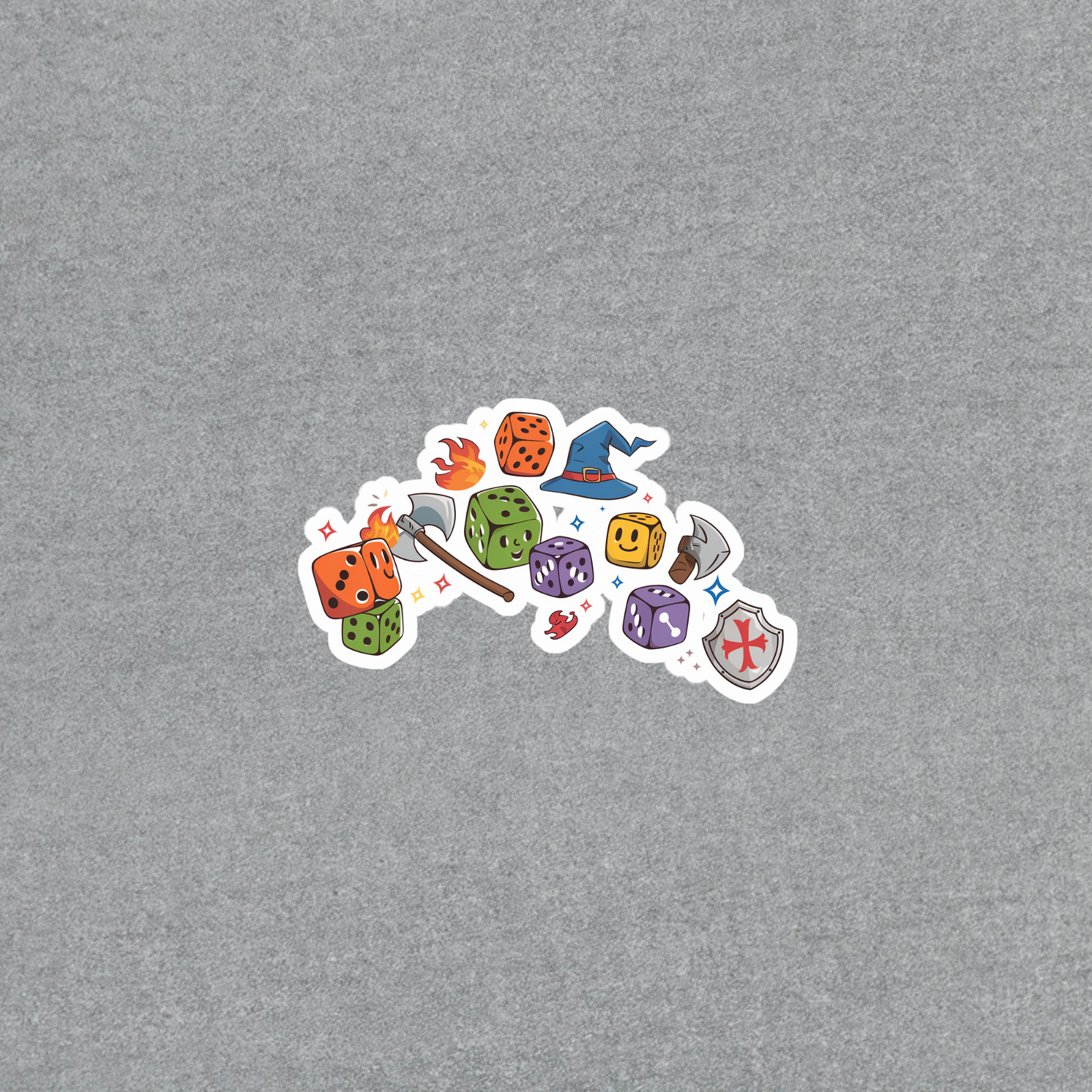 Colorful RPG Gaming Dice Shaped Sticker for Tabletop Gamers #5045