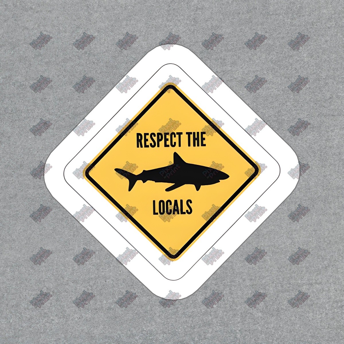 Respect the Locals Shark Vinyl Sticker Ocean Lovers Decal Beach Decor #788097