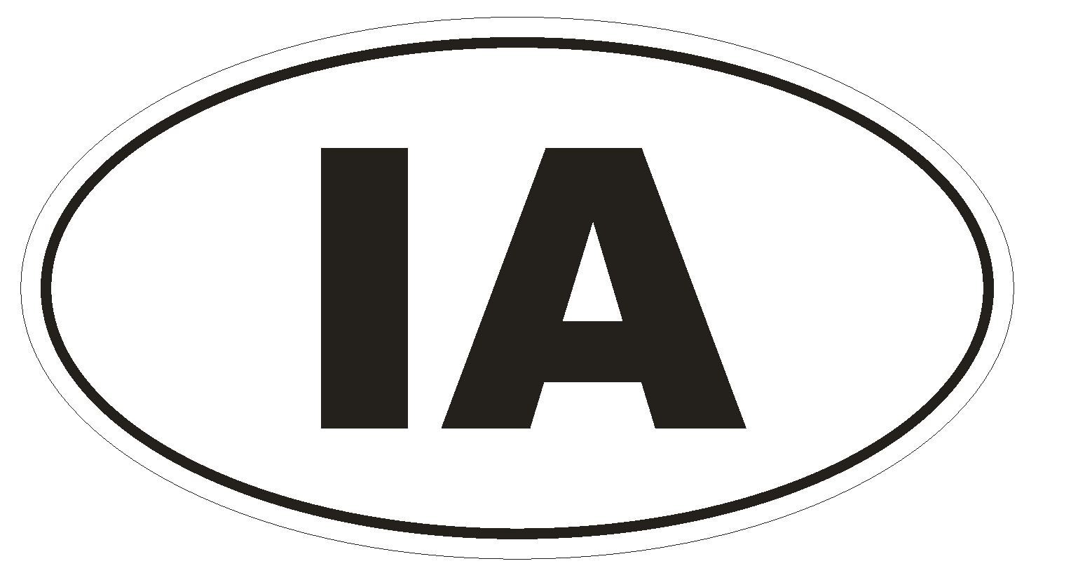 IA Iowa EURO OVAL Bumper Sticker or Helmet Sticker D461 Laptop TABLET