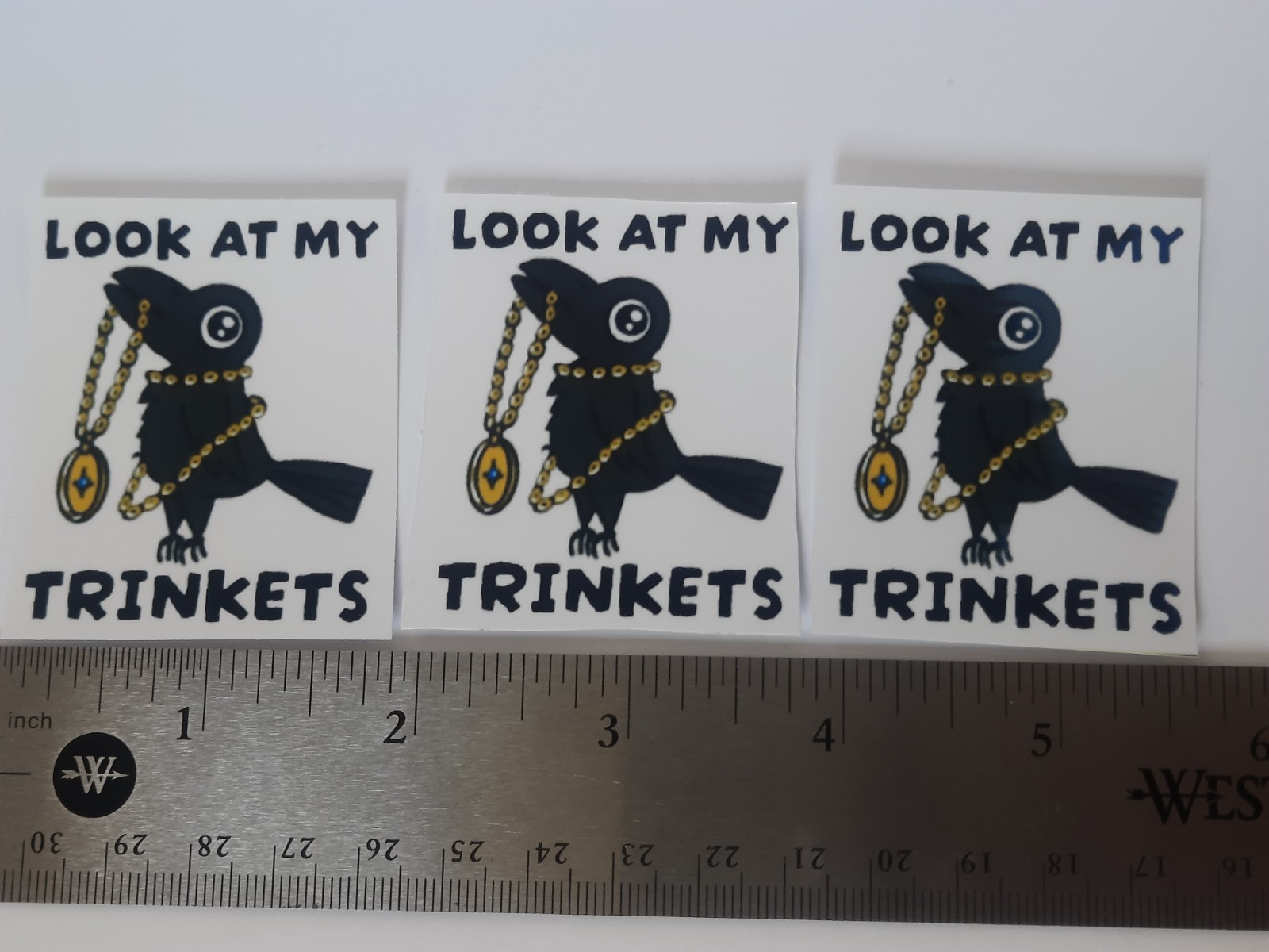 Look at my Trinkets Crow/Raven Hand Cut Stickers ~1.75" x 2.25" Jess-Sketch OG