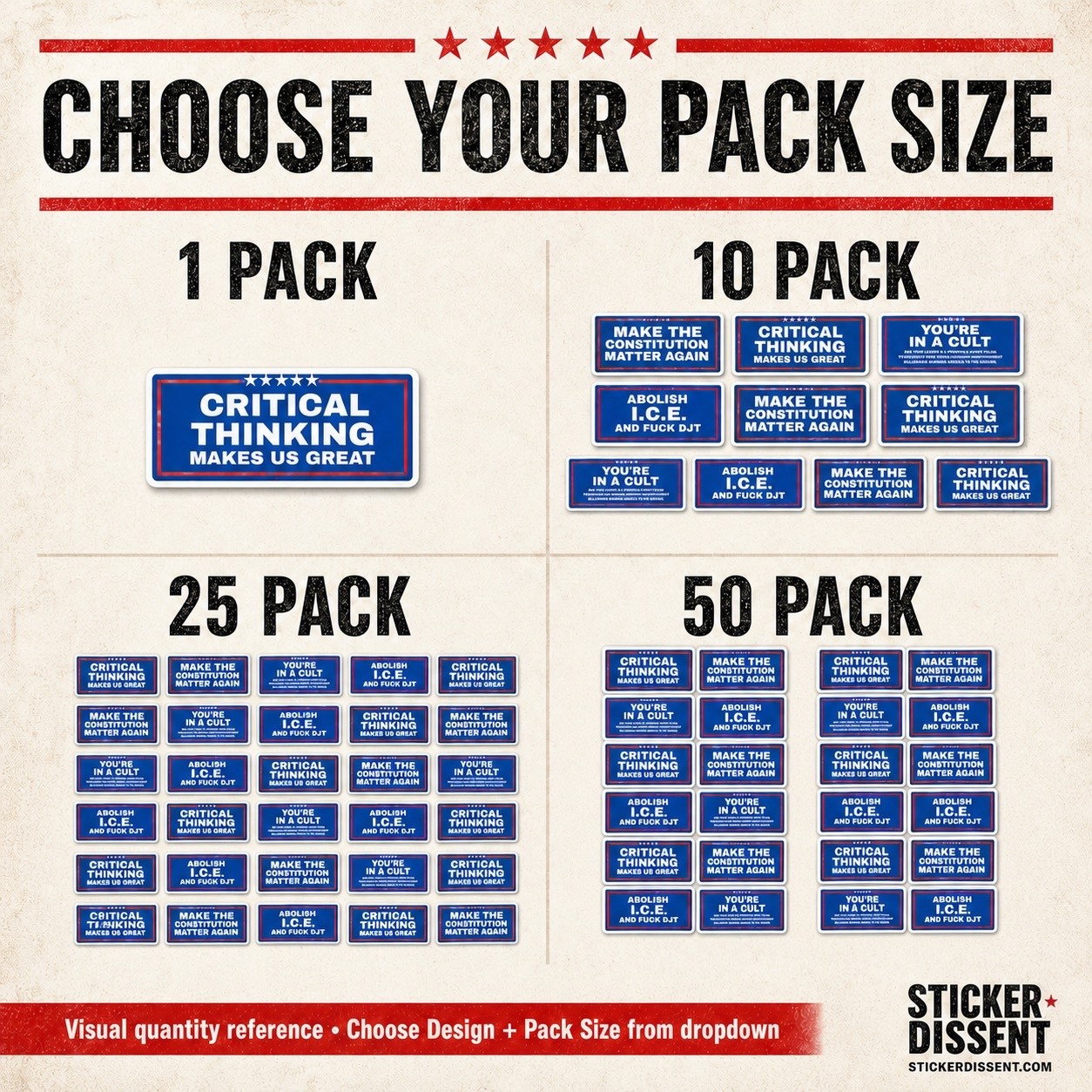 You’re In A Cult Political Stickers Anti Trump Protest Decals 3×1.5 Choose Pack